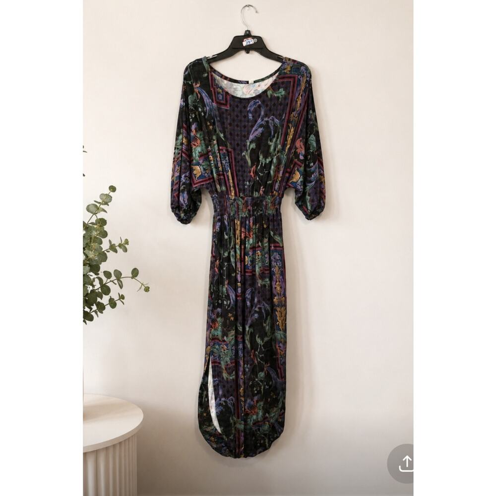 Anthropologie Daily Practice  Boho Floral Maxi Dress S